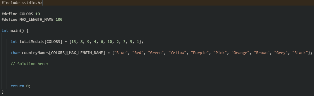 Solved Given the following code, display a vertical | Chegg.com
