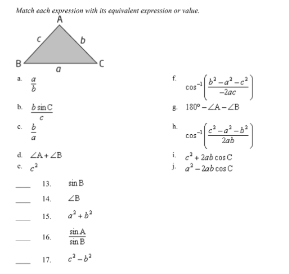 Solved Match each expression with its equivalent expression | Chegg.com