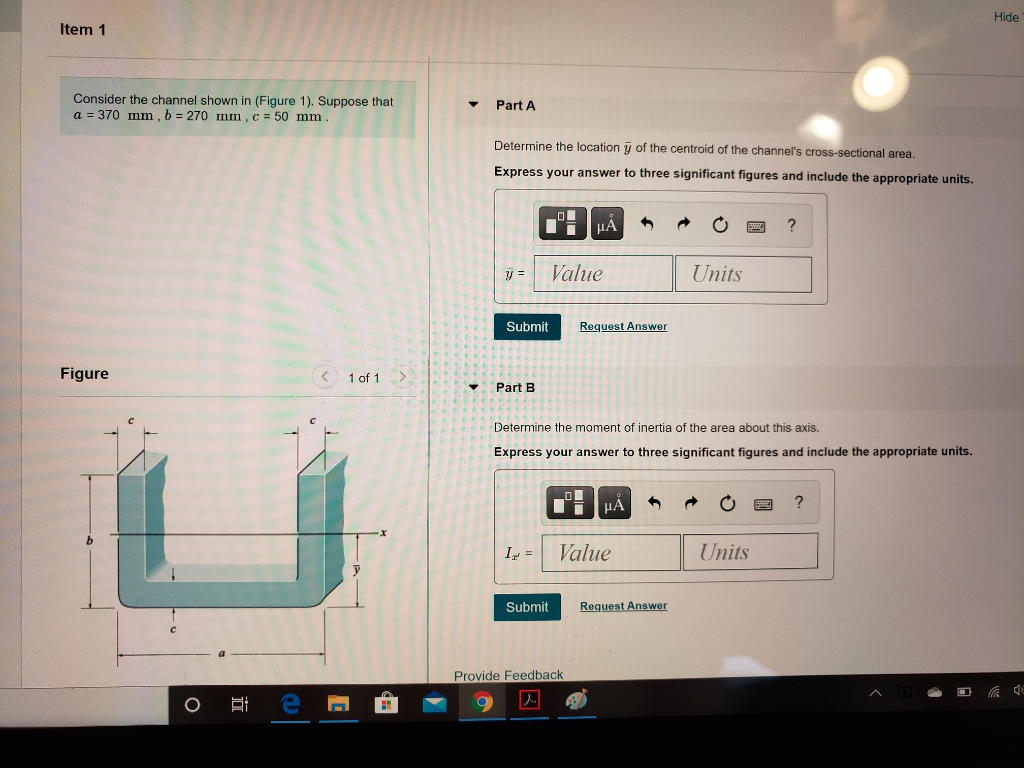 Solved Hide Item 1 Consider the channel shown in (Figure 1). | Chegg.com