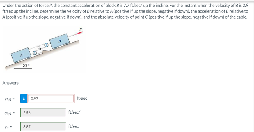 Solved Under the action of force P, the constant | Chegg.com