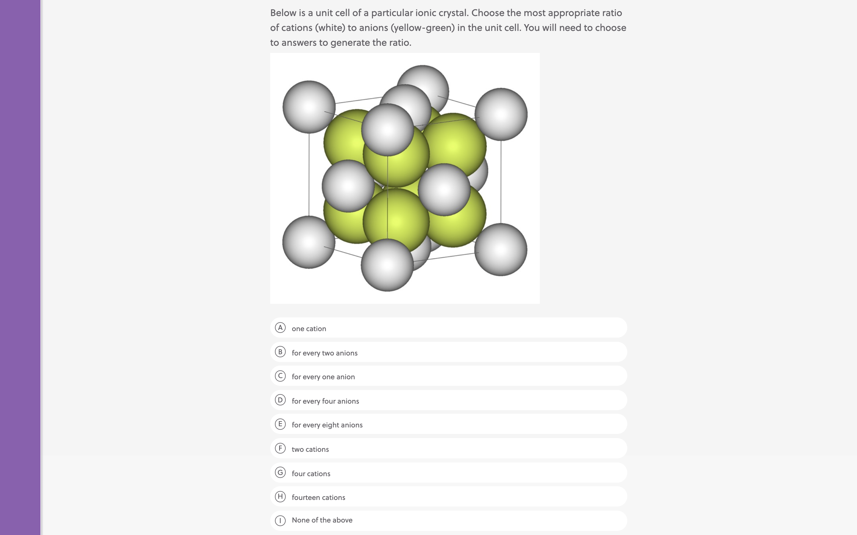 Solved Below is a unit cell of a particular ionic crystal. | Chegg.com