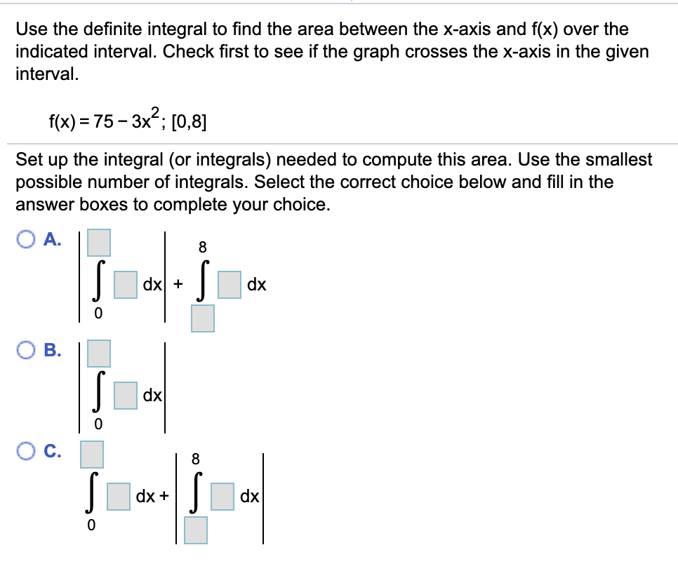 Solved use the definite integral to find the area between | Chegg.com