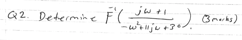 Q2. Determine El jwth *13). (3 marks) w²tlljw +301