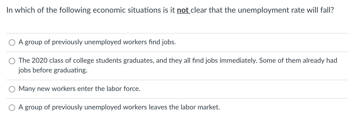 Solved In which of the following economic situations is it | Chegg.com