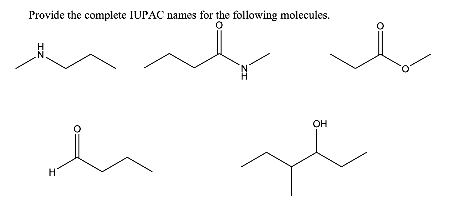 Solved Provide the complete IUPAC names for the following | Chegg.com