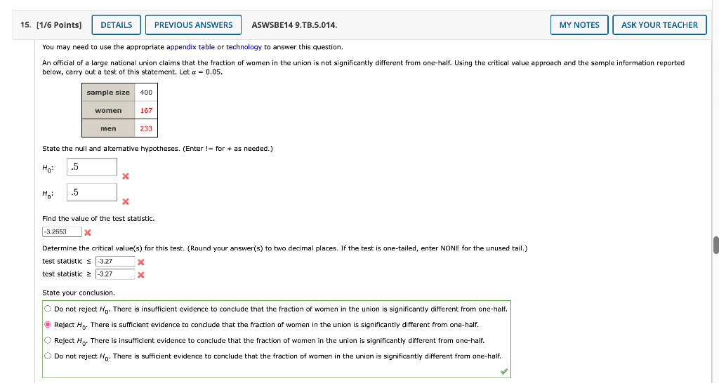 Solved 15. [1/6 Points] DETAILS PREVIOUS ANSWERS ASWSBE14 | Chegg.com