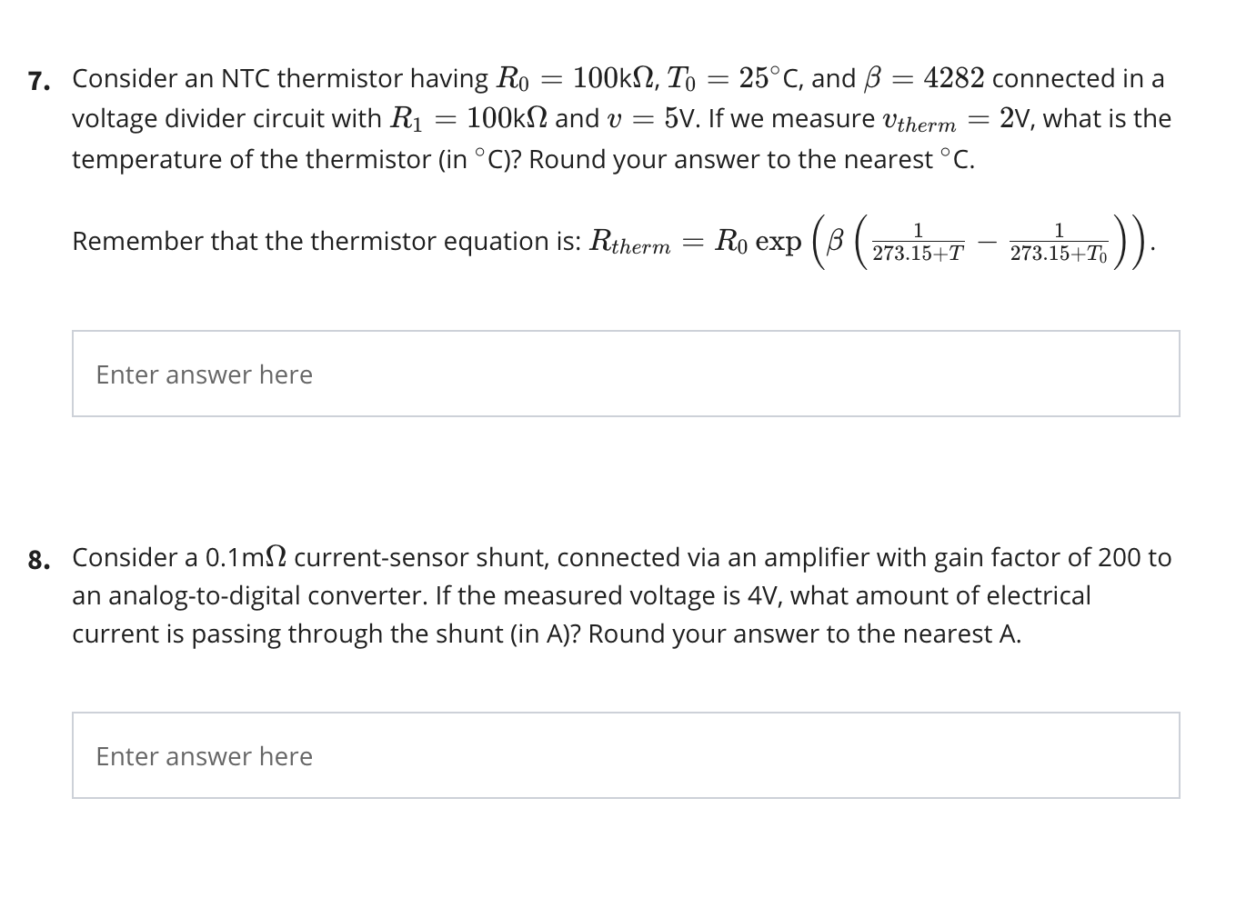 Solved Consider an NTC thermistor having R_0 =