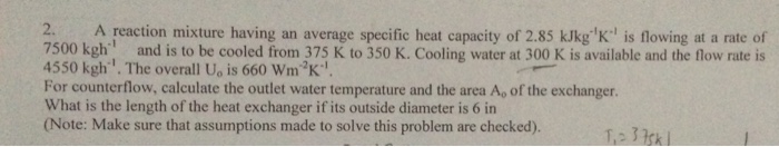 Solved A reaction mixture having an average specific heat | Chegg.com