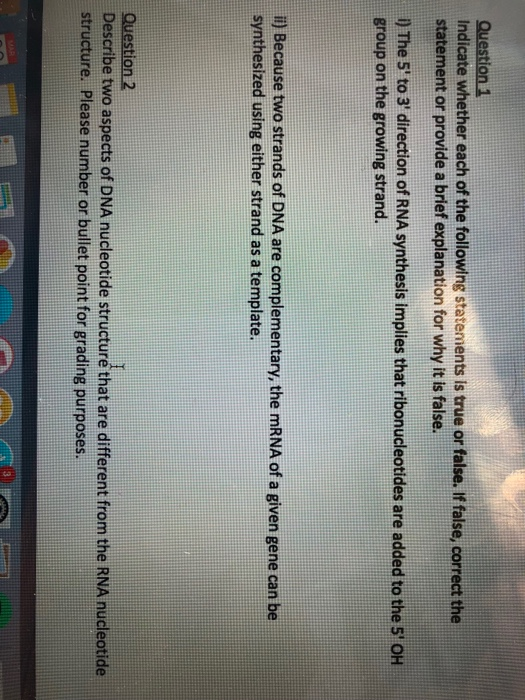 Solved Indicate whether each of the following statements is | Chegg.com