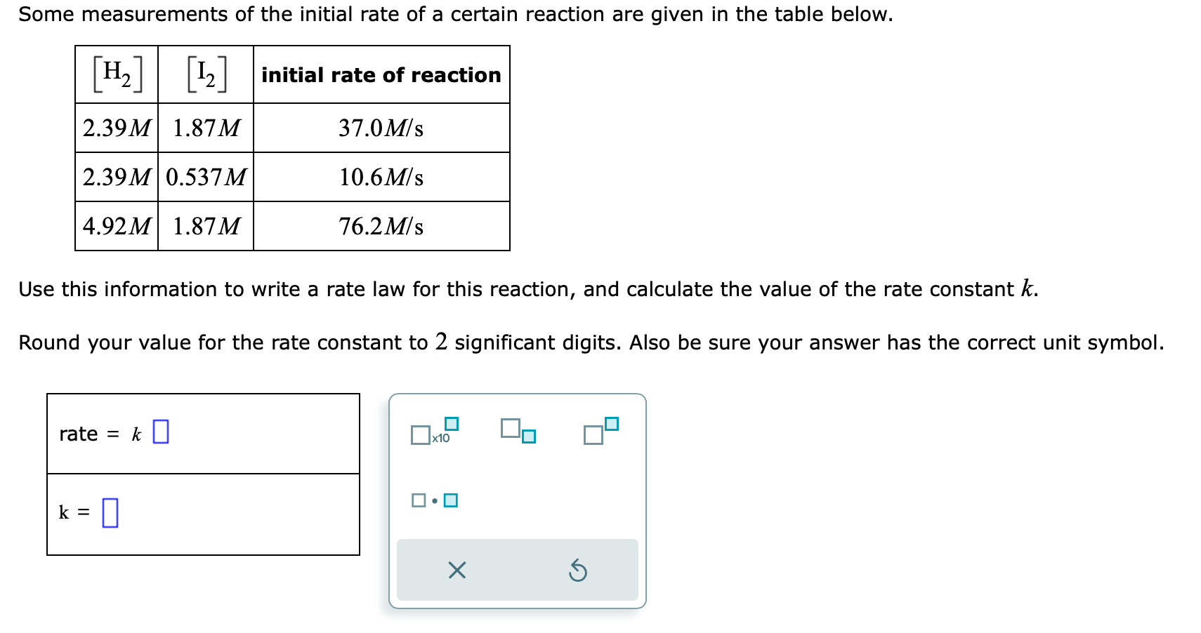 Solved Use this information to write a rate law for this | Chegg.com