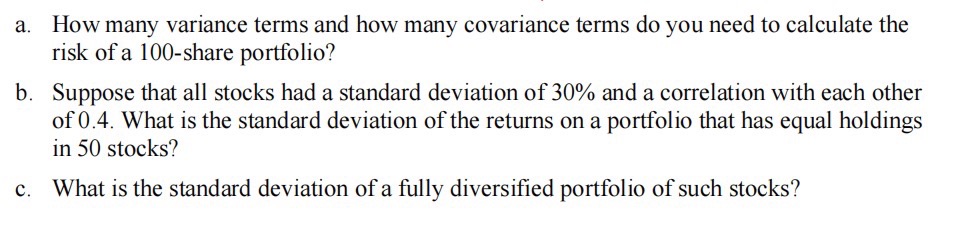 Solved a. How many variance terms and how many covariance | Chegg.com