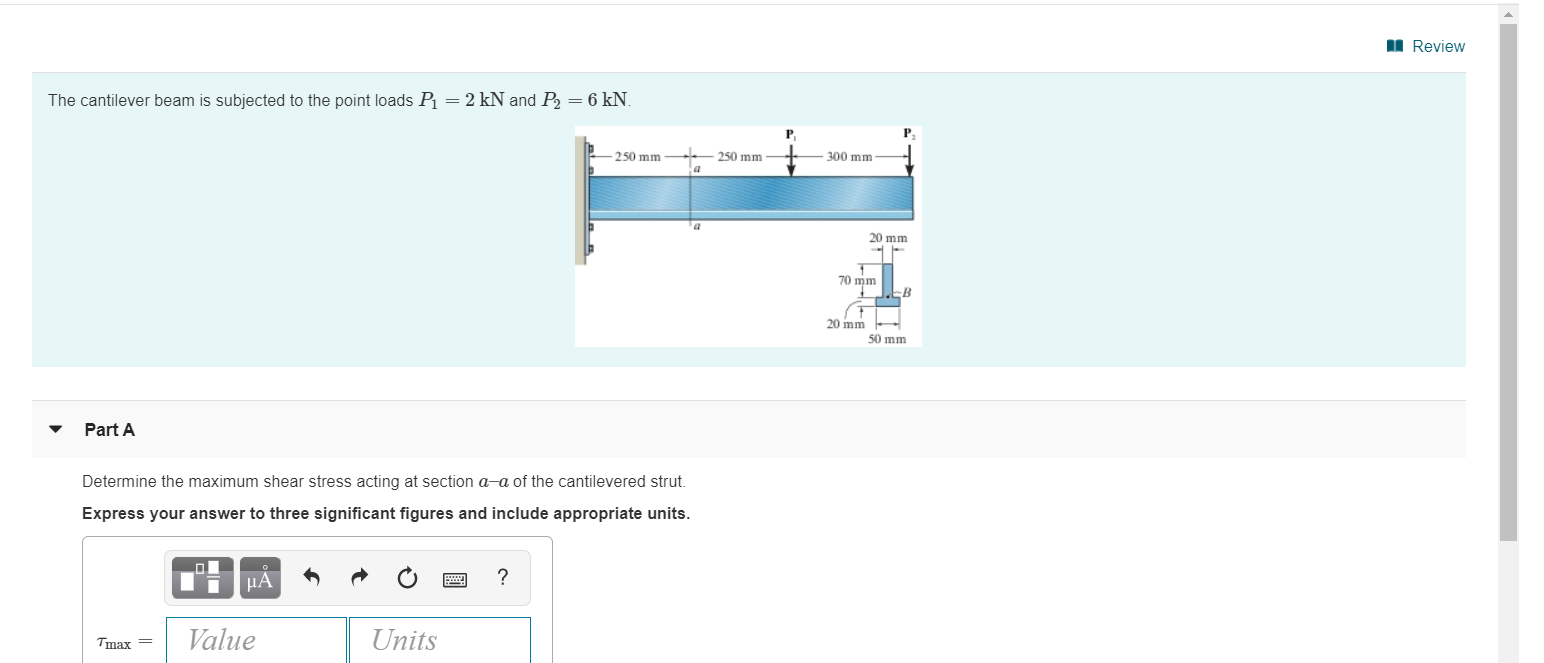 Solved Review The Cantilever Beam Is Subjected To The Point Chegg Com