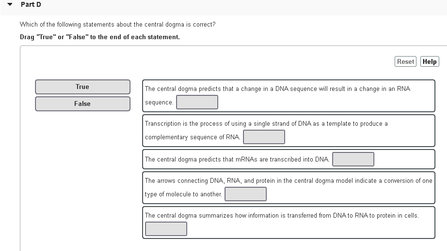 Solved Part D Which of the following statements about the | Chegg.com