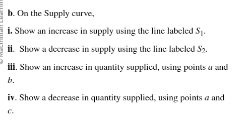Solved b. ﻿On the Supply curve,i. ﻿Show an increase in | Chegg.com