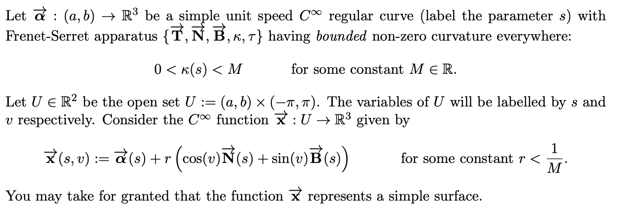 Let A A B R3 Be A Simple Unit Speed C Regula Chegg Com