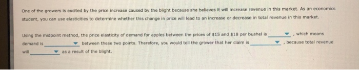 Solved One of the growers is excited by the price increase | Chegg.com