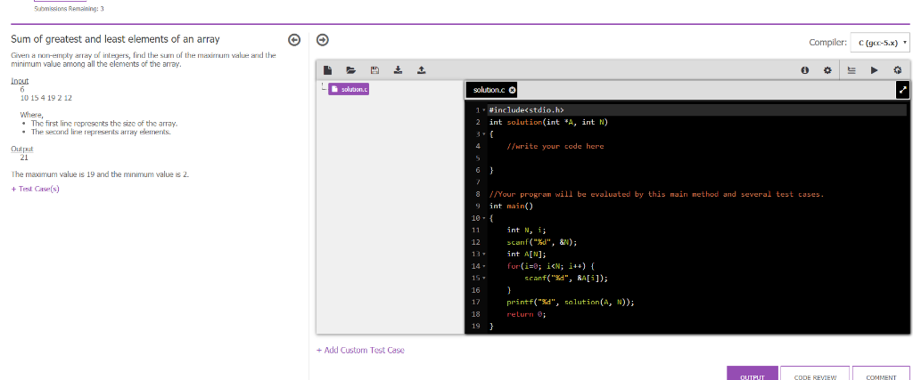 Solved Passing array to the function Compiler: C (gcc-5.x) | Chegg.com
