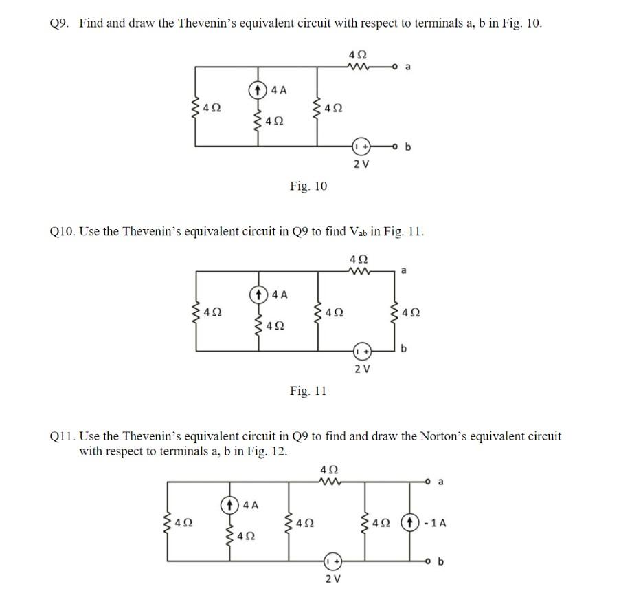 Solved Q9. Find and draw the Thevenin's equivalent circuit | Chegg.com