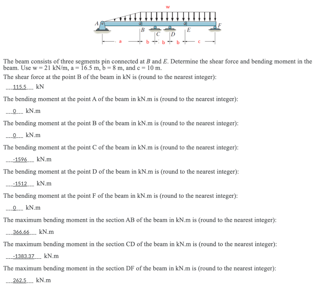 Solved W B D To Be Bob The Beam Consists Of Three Segments | Chegg.com