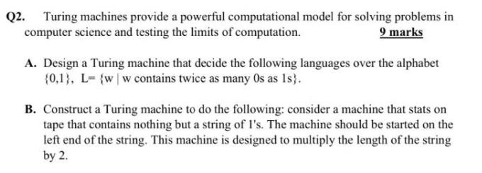 Computational model of a Turing machine