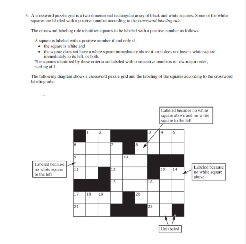 Solved ((Java class)) This test should create a crossword | Chegg.com