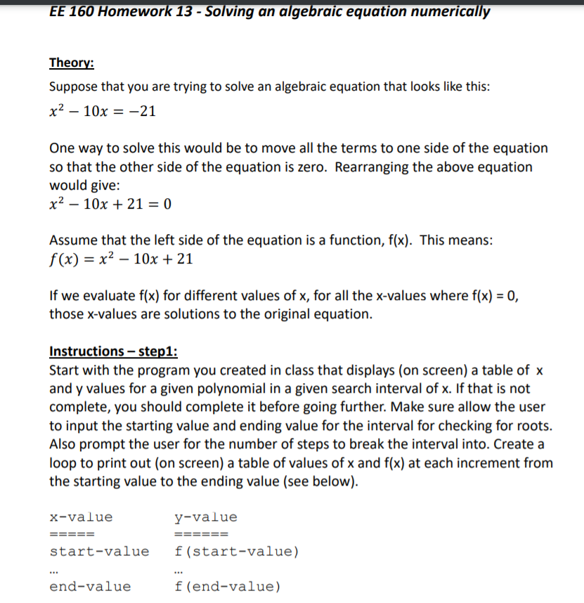 solved-ee-160-homework-13-solving-an-algebraic-equation-chegg