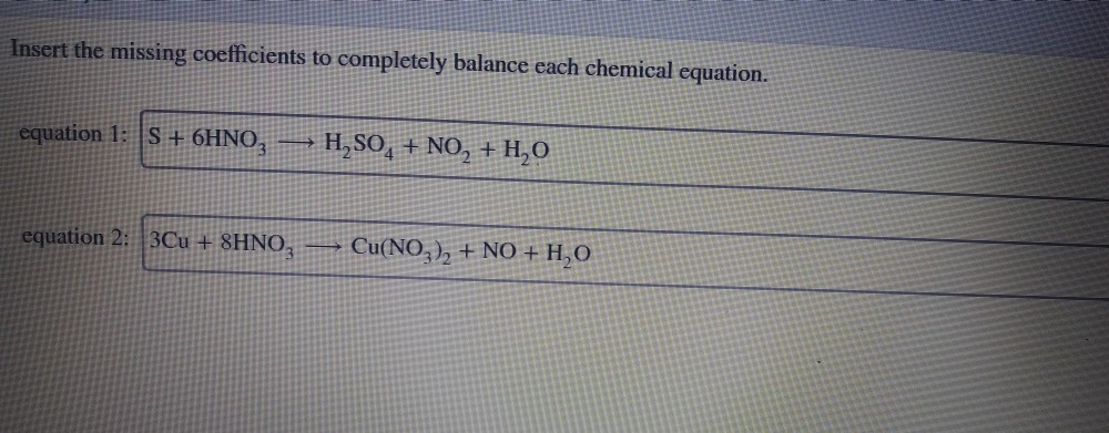 Solved Insert the missing coefficients to completely balance | Chegg.com