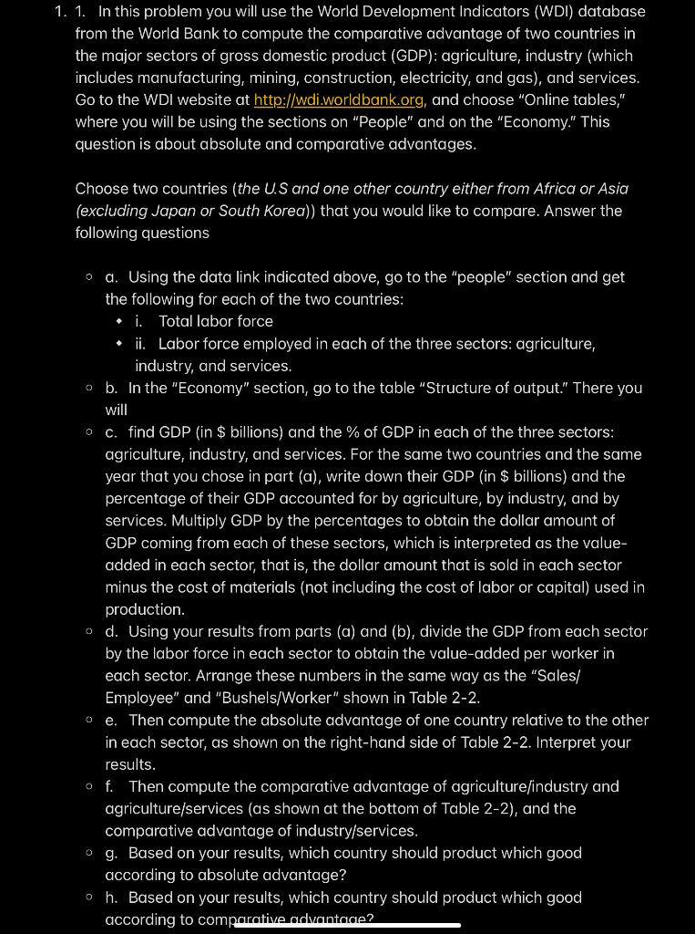 1. 1. In this problem you will use the World | Chegg.com