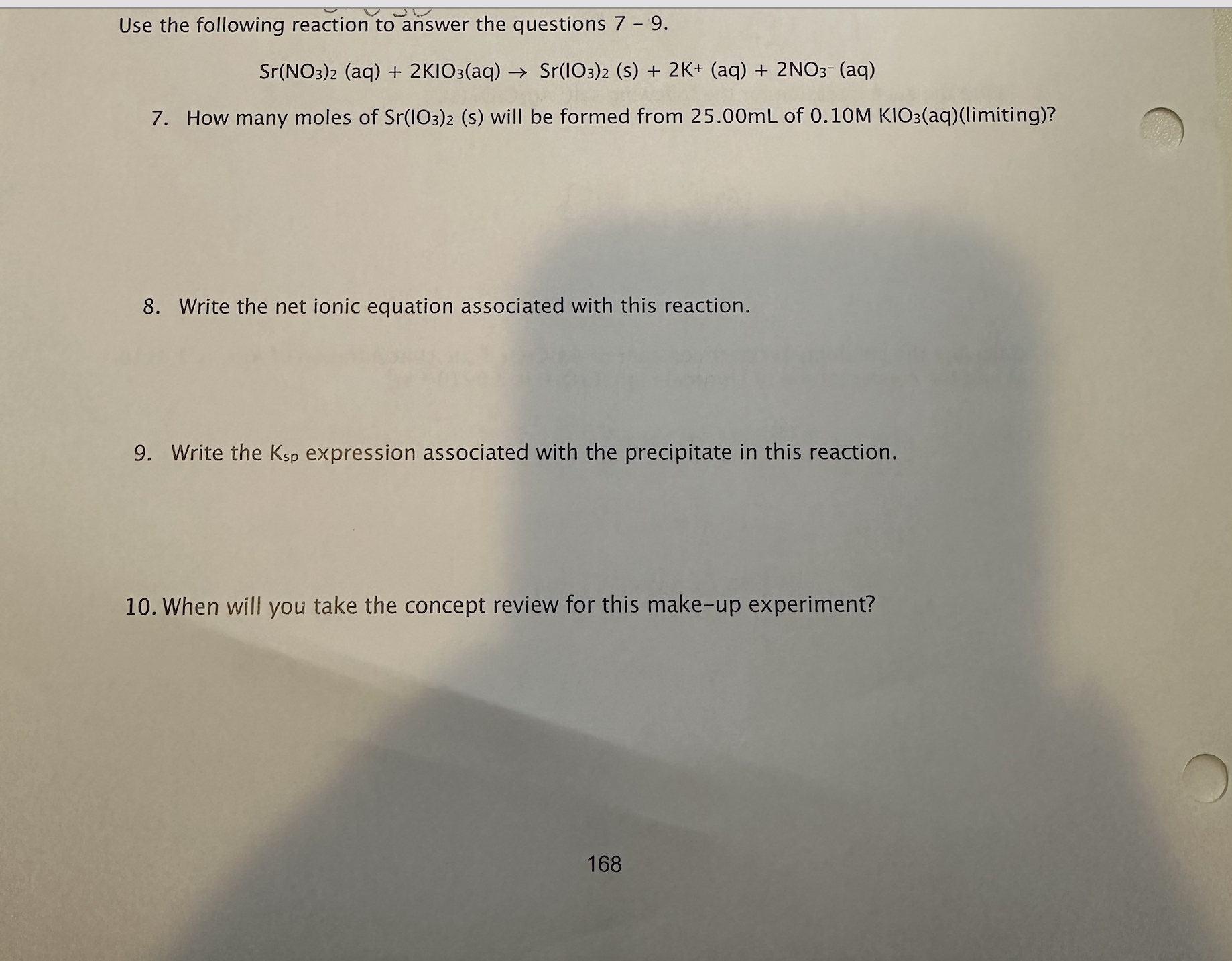 Solved Use the following reaction to ﻿answer the questions | Chegg.com