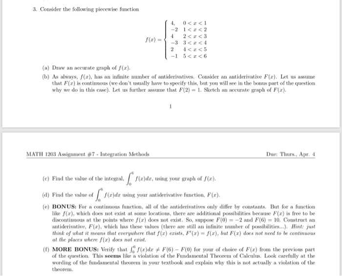 Solved 3. Consider the following piecewise function 4, 0 | Chegg.com