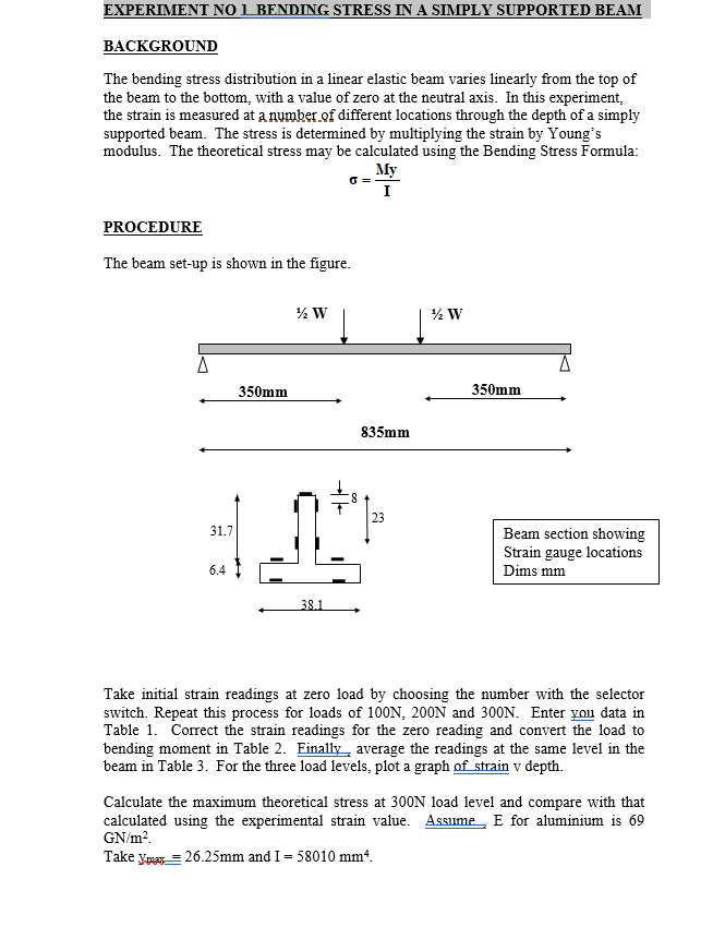 Young 8217 S Modulus By Bending Of Beam Experiment Lab Report - The ...