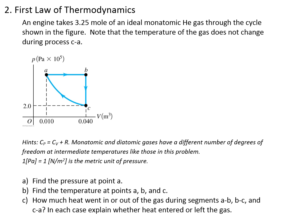 Solved 2 First Law Of Thermodynamics An Engine Takes 3 2 Chegg Com