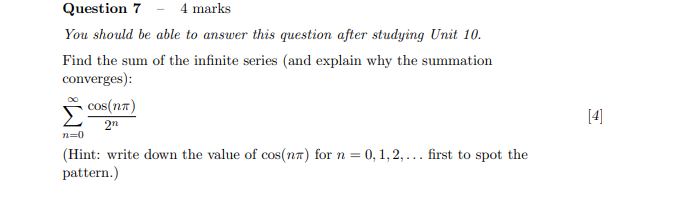 Solved Question 7−4 marks You should be able to answer this | Chegg.com