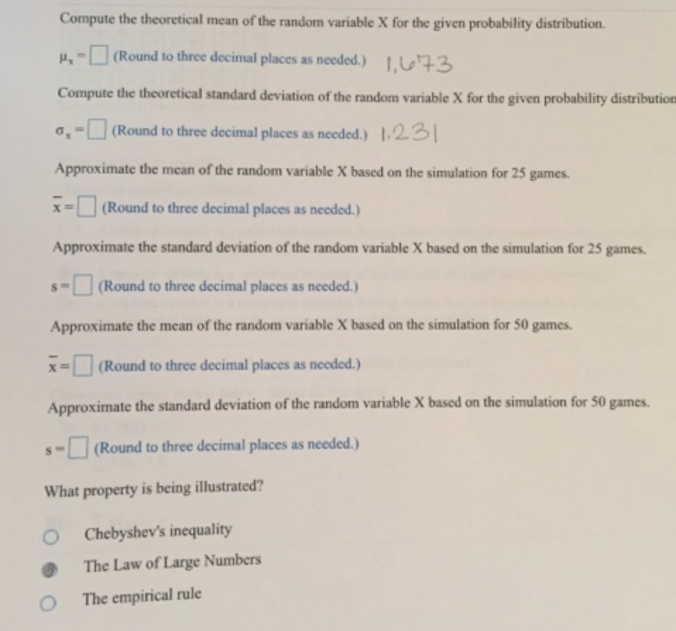 Solved The probability distribution of the random variable X | Chegg.com