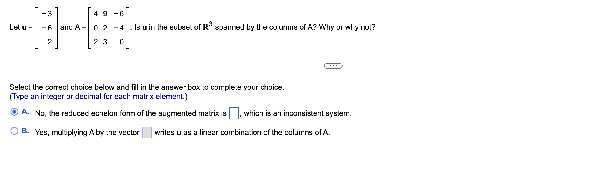 Solved Let A=[1-2-1-2204-22] ﻿and B=[b1b2b3]. ﻿Show That The | Chegg.com