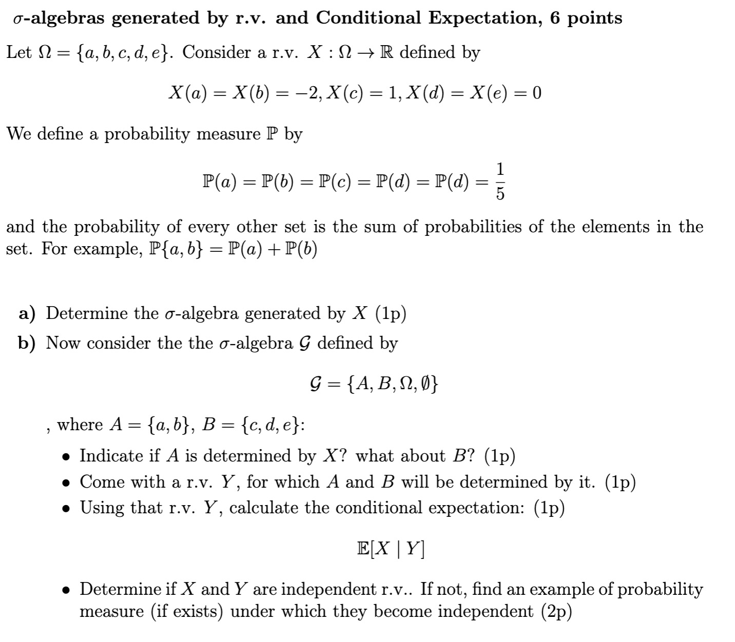 Solved σ-algebras generated by r.v. and Conditional | Chegg.com