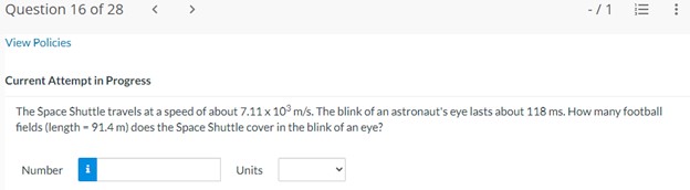 Solved The Space Shuttle travels at a speed of about | Chegg.com