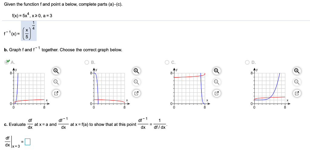 Solved Given the function f and point a below, complete | Chegg.com