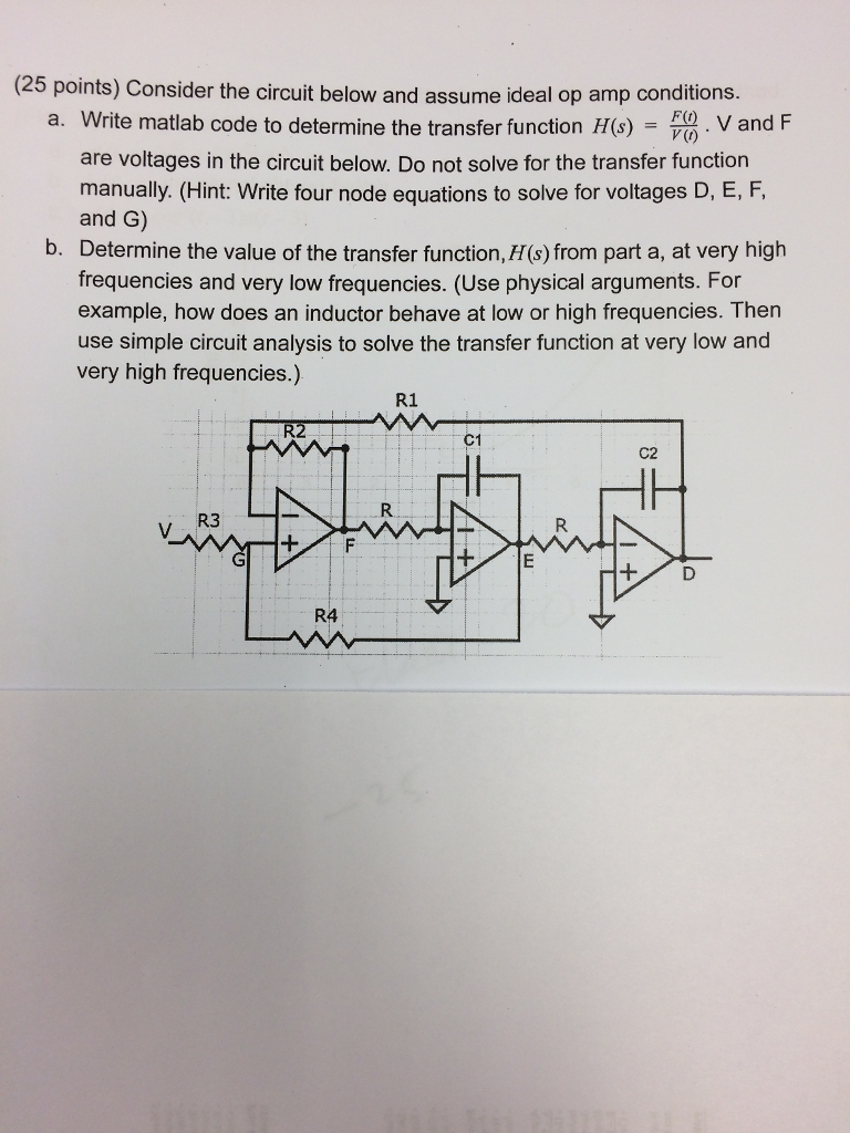 Solved (25 points) Consider the circuit below and assume | Chegg.com