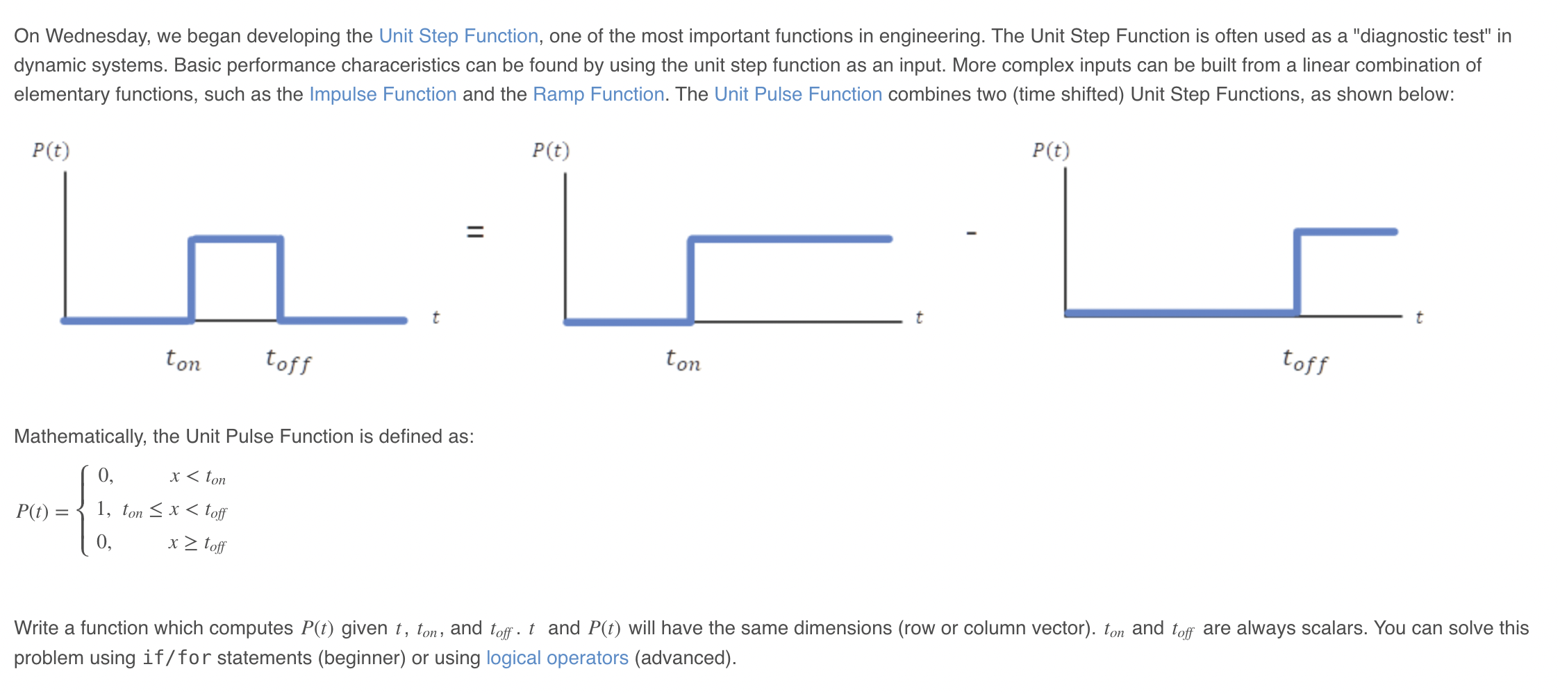 On Wednesday, we began developing the Unit Step | Chegg.com