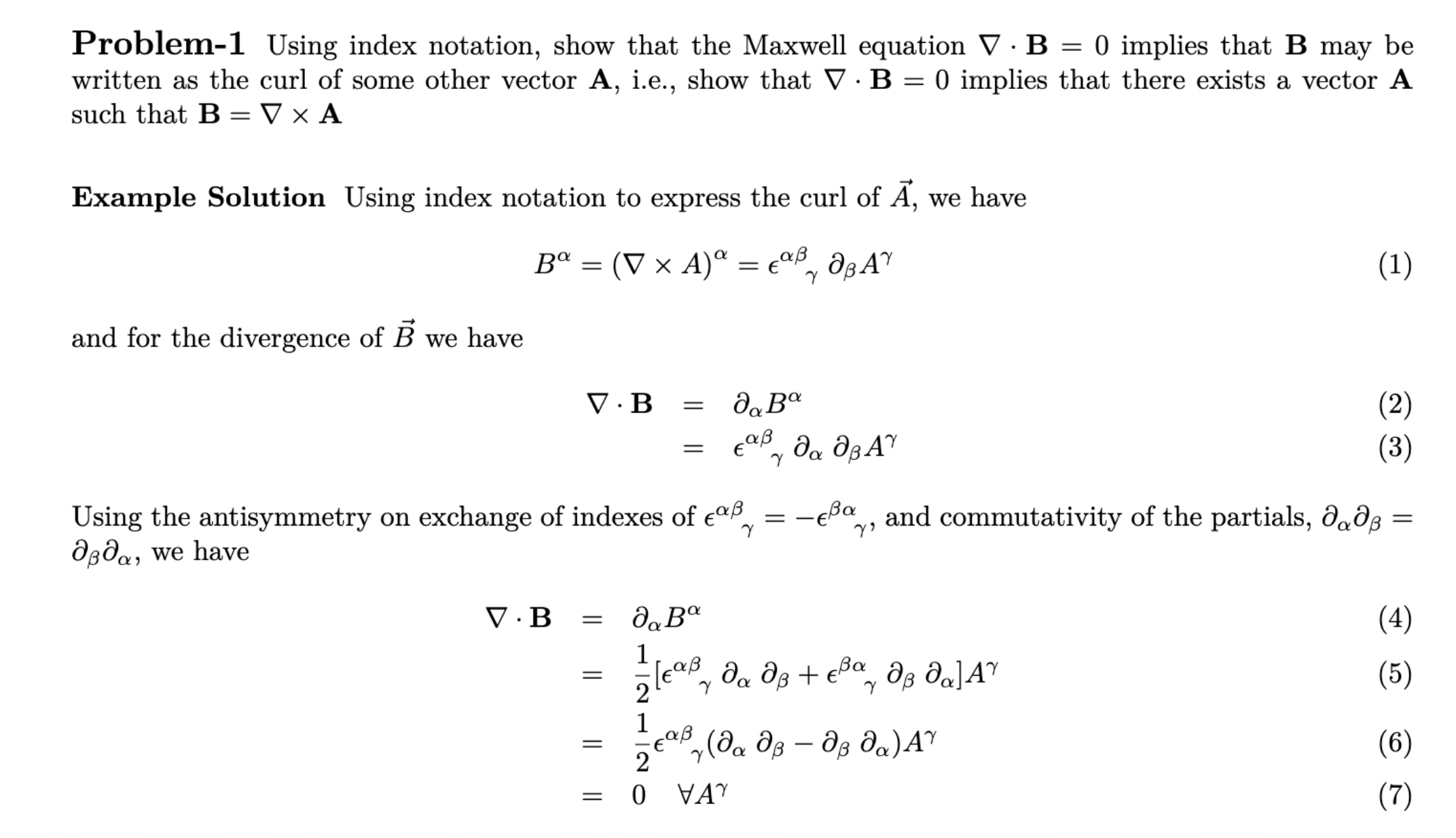 Problem-1 Using Index Notation, Show That The Maxwell | Chegg.com