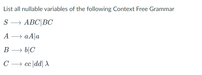 Solved List All Nullable Variables Of The Following Context 