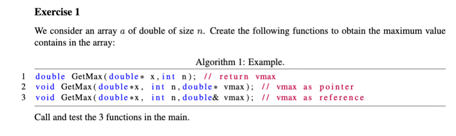 Solved We consider an arrayaof double of sizen. Create the | Chegg.com