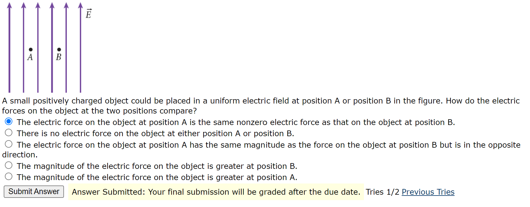 Solved A Small Positively Charged Object Could Be Placed In | Chegg.com