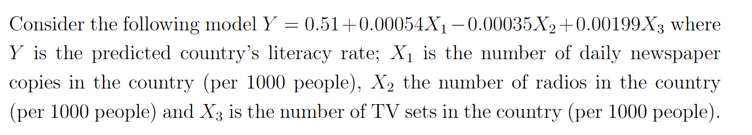 Solved Consider The Following Model | Chegg.com