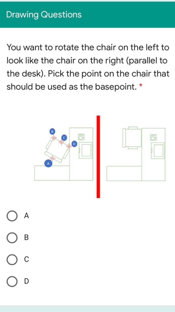Solved Drawing Questions You want to rotate the chair on the | Chegg.com
