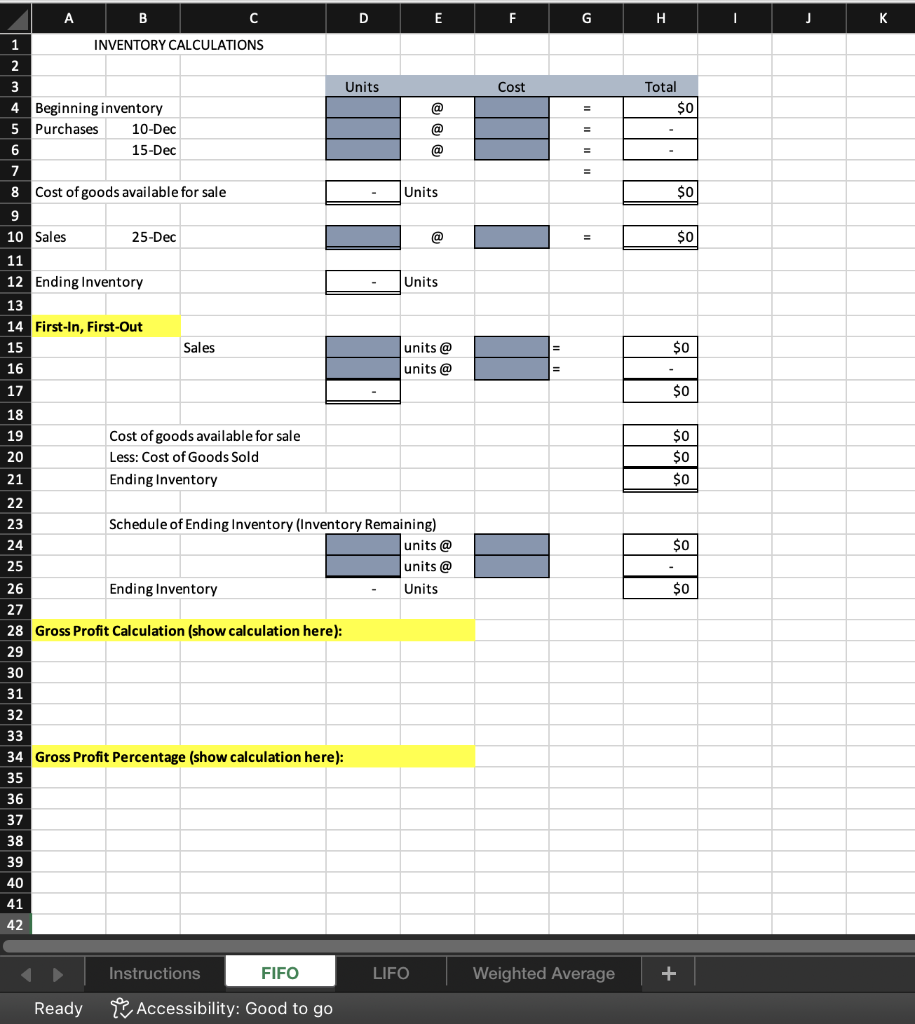 Solved Use the following information below to complete the | Chegg.com