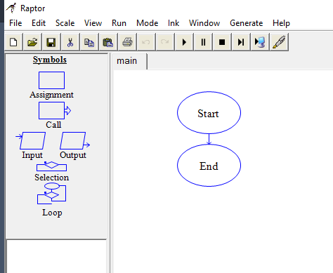Raptor
File Edit Scale View Run Mode Ink Window Generate Help