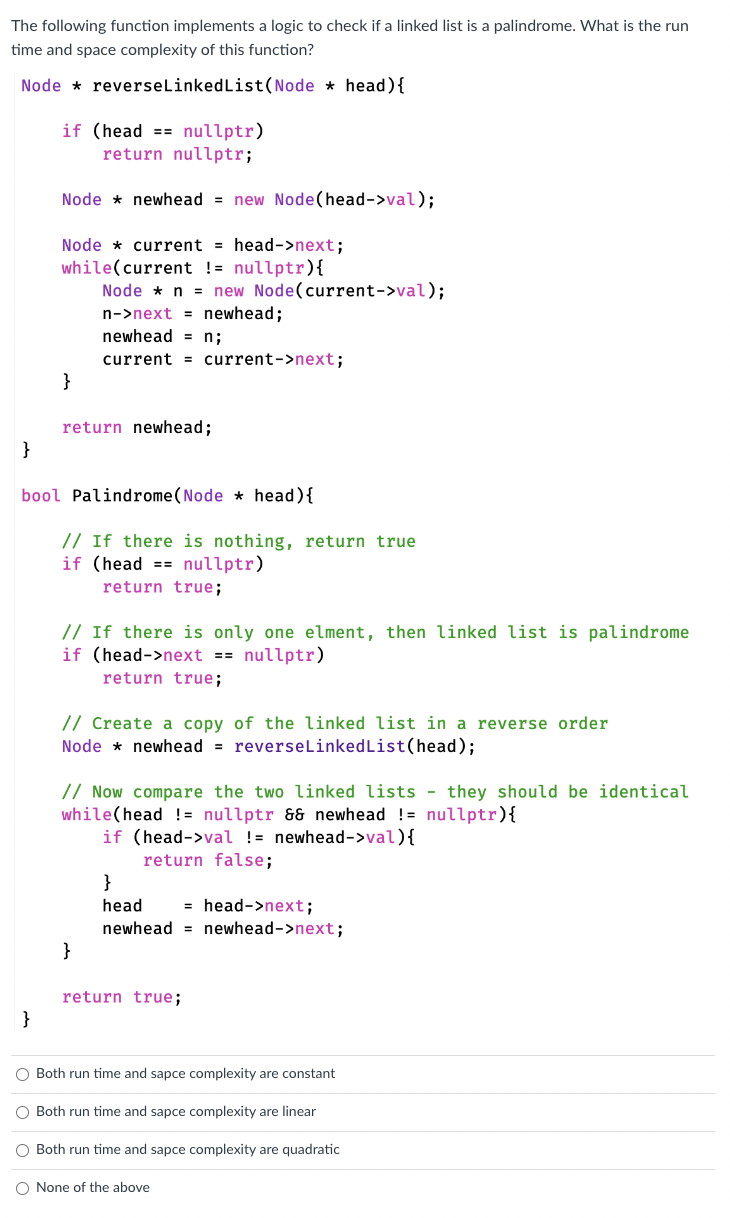Solved The following function implements a logic to check if | Chegg.com