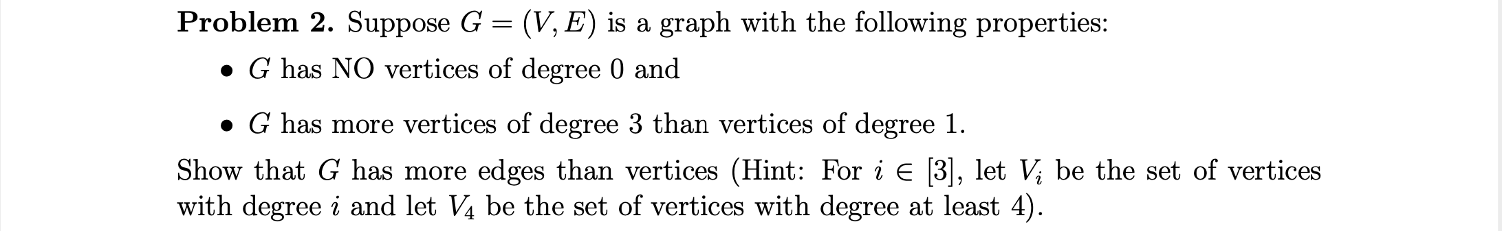 Solved Problem 2. Suppose G = (V, E) is a graph with the | Chegg.com